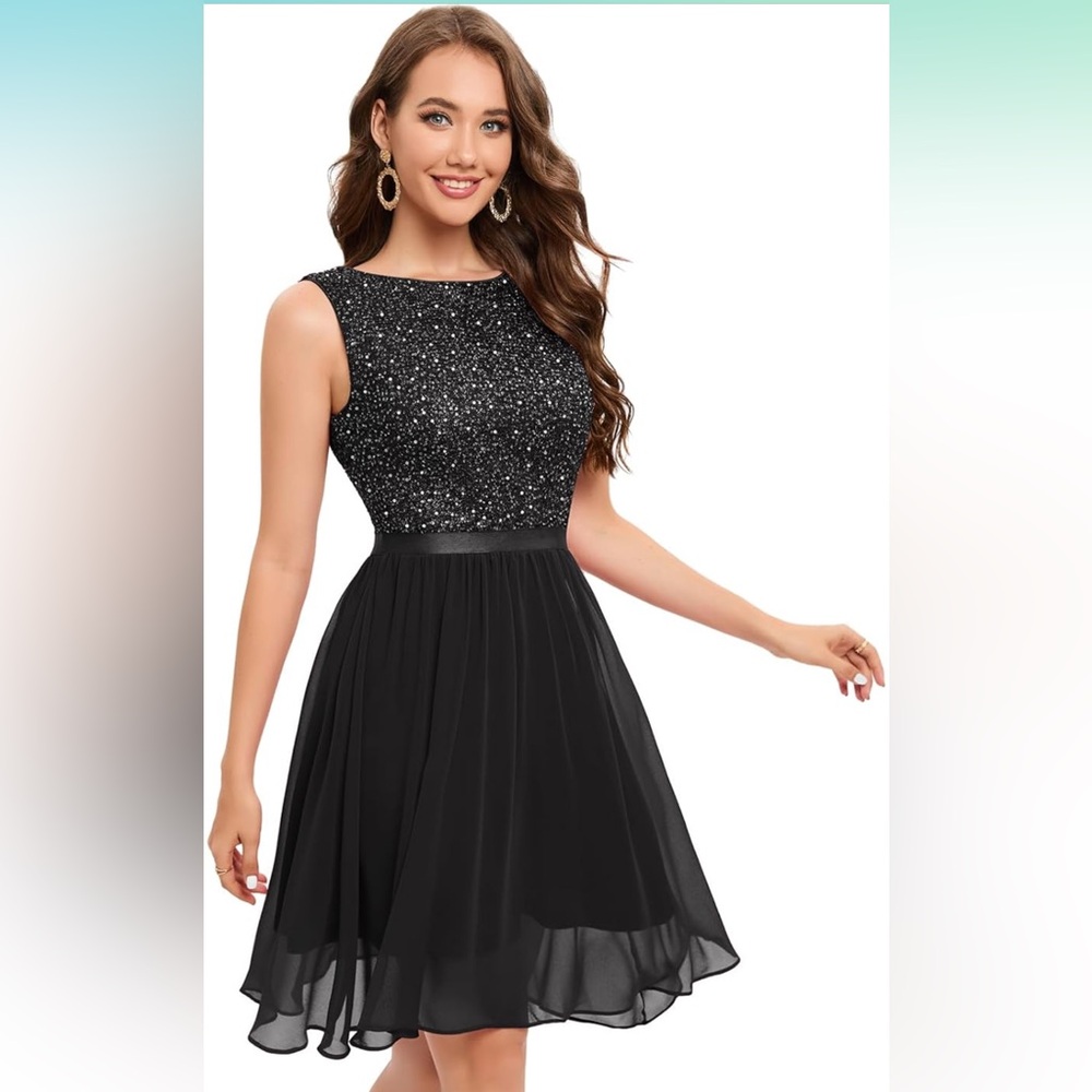 NWOT Bbonlinedress Sparkly Glitter Cocktail Mini Formal Flowy  Dress size XXL